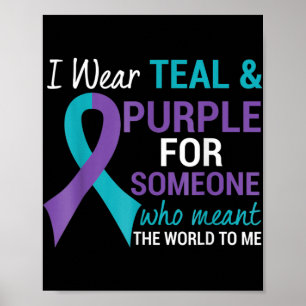 Semicolon Teal and Purple Ribbon Suicide Awareness Poster