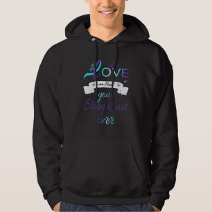 Semicolon Teal Purple Ribbon Suicide Prevention Aw Hoodie