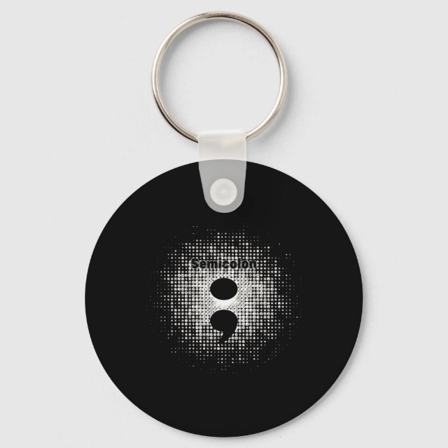 Semicolon - Warrior Spirit Sticker  Key Ring (Front)