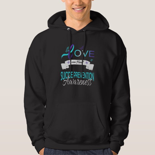 Semicolon Wear Teal Purple Suicide Prevention Awar Hoodie (Front)