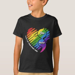 Semikolon LGBTQ Suicide Prevention Mental Health T-Shirt