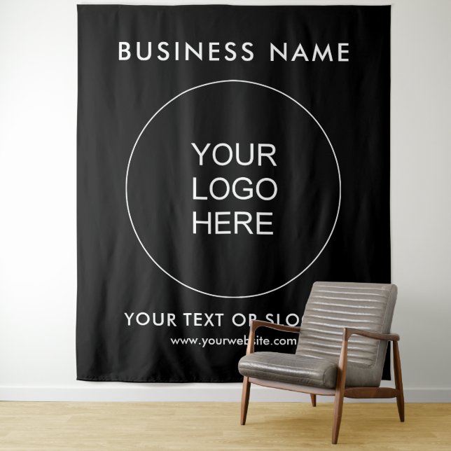 Seminar Event Party Company Logo Business Backdrop Tapestry (In Situ)