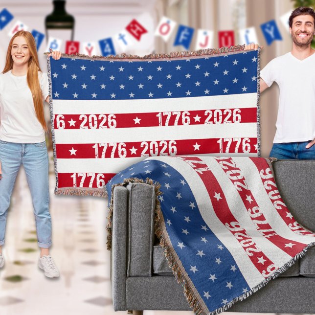Semiquincentennial 1776 2026 America's Celebration Throw Blanket (Creator Uploaded)