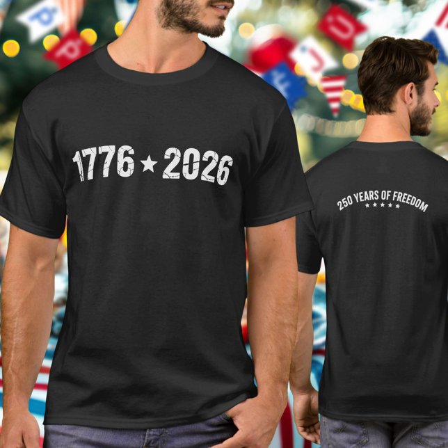 Semiquincentennial 1776 to 2026 White Numerals T-Shirt (Creator Uploaded)