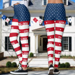 Semiquincentennial America 250 1776 2026 Leggings<br><div class="desc">America's 250th 4th Of July Semiquincentennial anniversary celebration featuring the American flag of stars and stripes with 1776 - 2026 in white on the red stripes in a repeat pattern.</div>