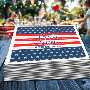 Semiquincentennial Navy Stars & Stripes 1776 2026 Napkin