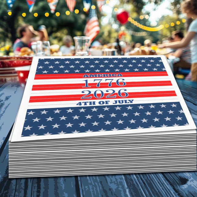 Semiquincentennial Navy Stars & Stripes 1776 2026 Napkin (Creator Uploaded)