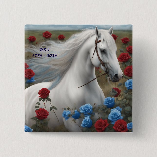 Semiquincentennial stallion 15 cm square badge (Front)