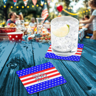 Semiquincentennial Stars & Stripes 250 Years Square Paper Coaster