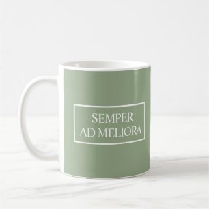 Semper Ad Meliora Latin Quote Mug - Sage Green