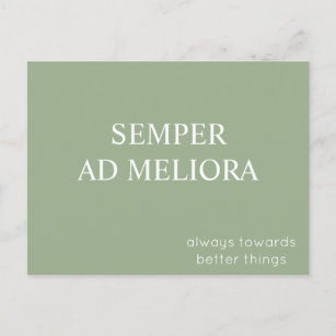 Semper Ad Meliora Latin Quote Sage Green Postcard