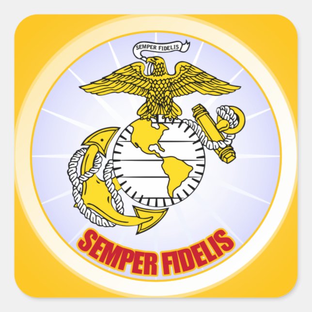 Semper Fi [EGA] Square Sticker (Front)