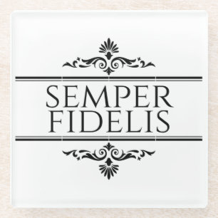 Semper Fidelis Glass Coaster