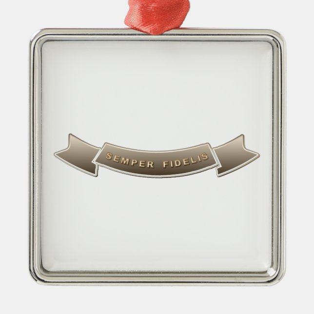 Semper Fidelis Metal Tree Decoration (Front)