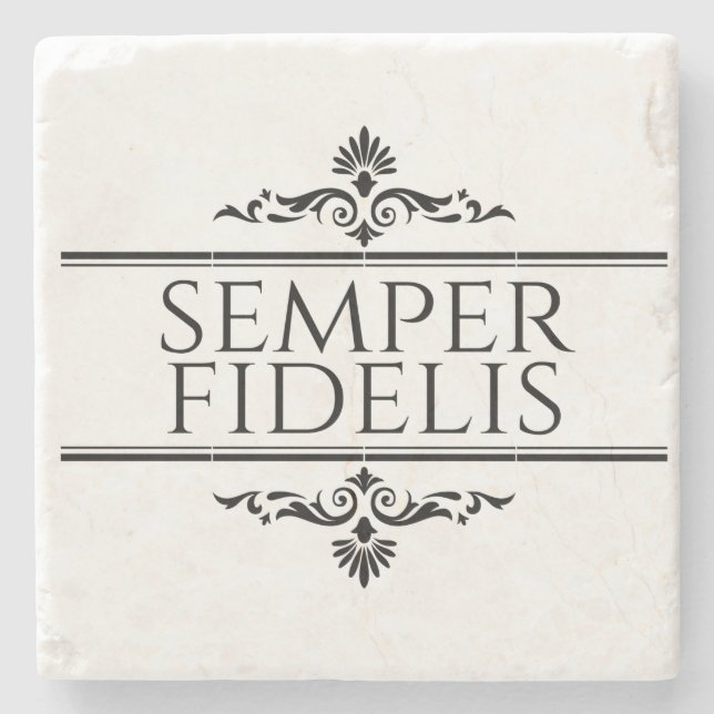 Semper Fidelis Stone Coaster (Front)