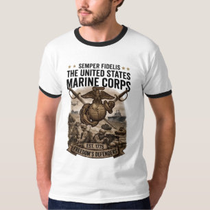 Semper Fidelis USMC Freedom's Defenders Men's  T-Shirt