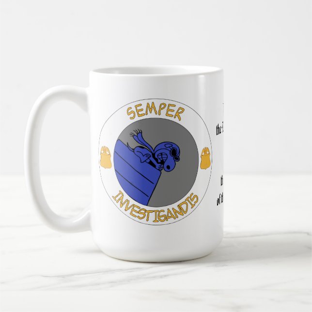 Semper Investigandis Mug (Left)
