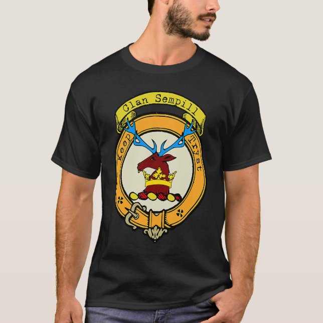 Sempill Clan Scottish Crest T-Shirt (Front)