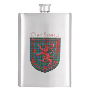 Sempill Tartan Scottish Plaid Lion Rampant Hip Flask