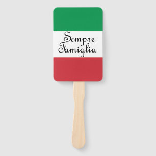 Sempre Famiglia and Italian flag colours Hand Fan