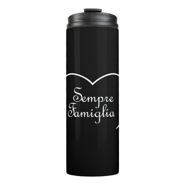 Sempre Famiglia Italian 'Always Family' Heart Thermal Tumbler (Front)
