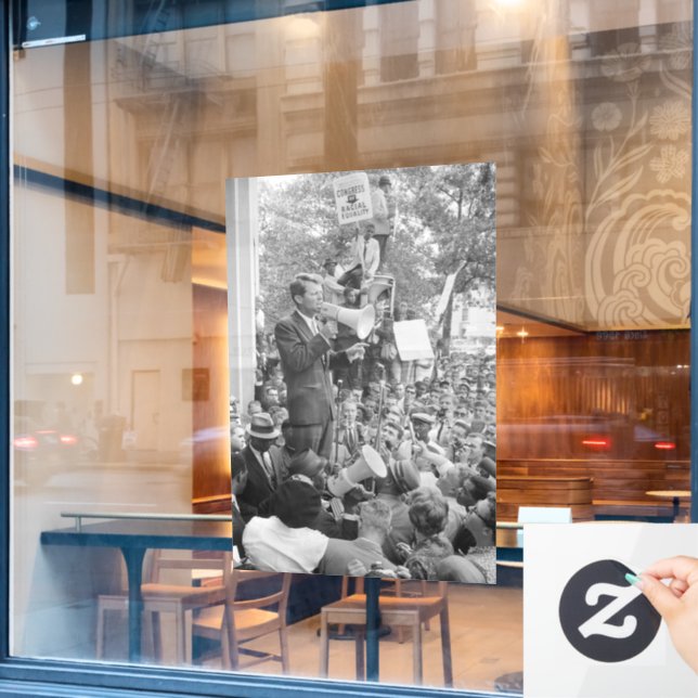 Sen. Robert Kennedy Campaigning for US President   (Cafe Window)