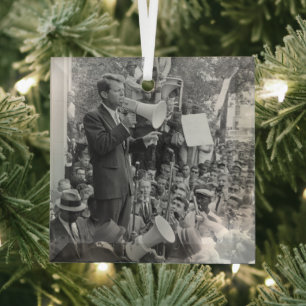 Sen. Robert Kennedy Campaigning for US President   Glass Tree Decoration