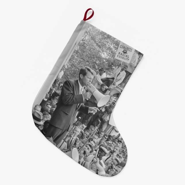 Sen. Robert Kennedy Campaigning for US President   Large Christmas Stocking (Front (Hanging))