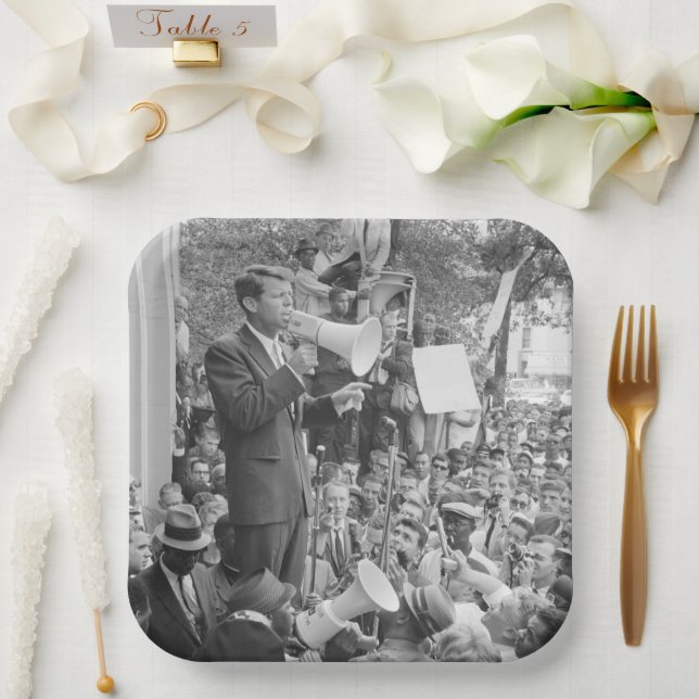 Sen. Robert Kennedy Campaigning for US President   Paper Plate (Wedding)