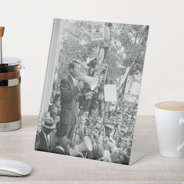 Sen. Robert Kennedy Campaigning for US President   Pedestal Sign (In SItu)