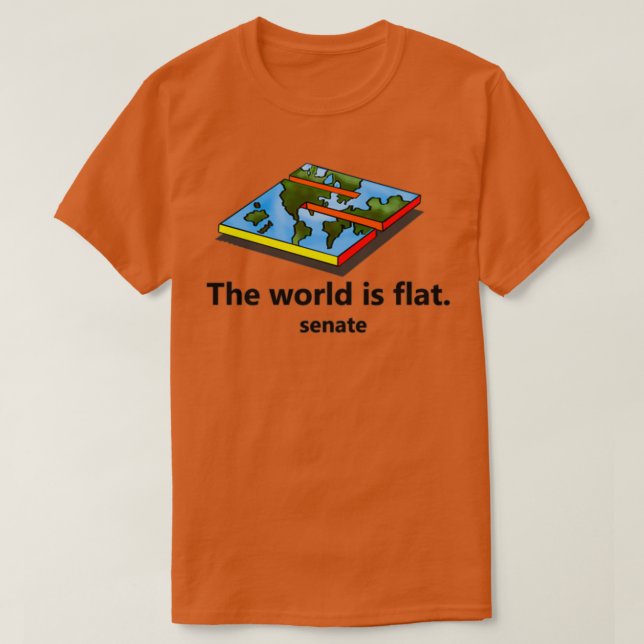 senate skatethe world is flat T-Shirt (Design Front)