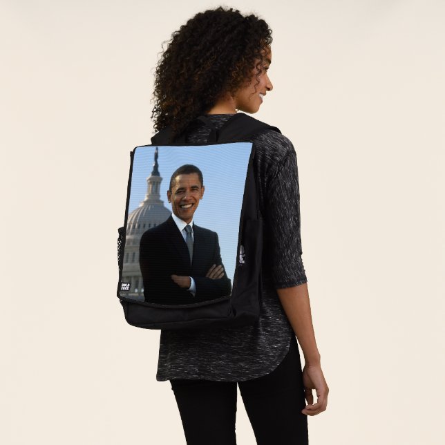 Senator Portrait, American President Barack Obama Backpack (Worn)