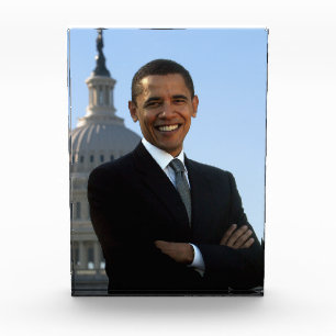 Senator Portrait, American President Barack Obama Photo Block