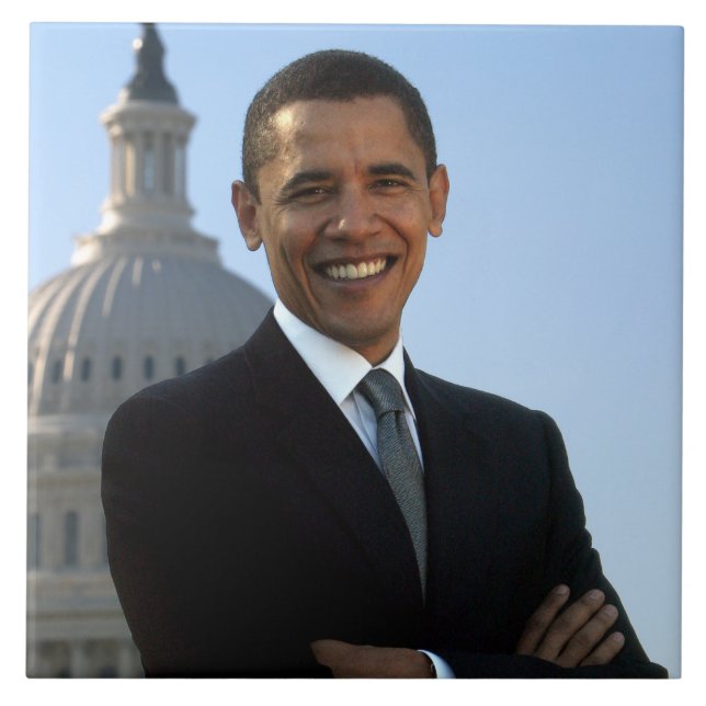 Senator Portrait, American President Barack Obama Tile (Front)