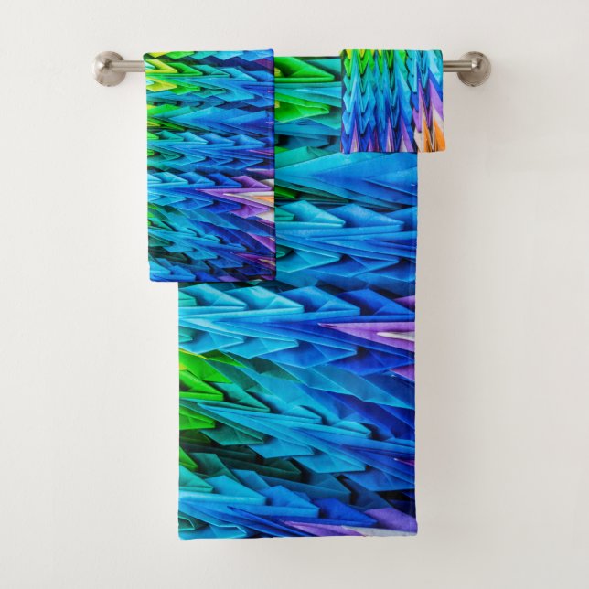 Senbazuru or one thousand origami cranes bath towe bath towel set (Insitu)