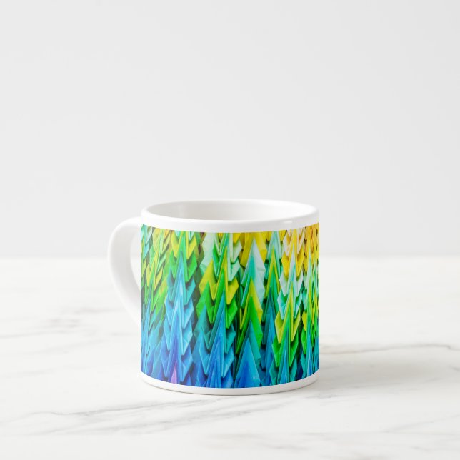 Senbazuru or one thousand origami cranes espresso cup (Front Left)