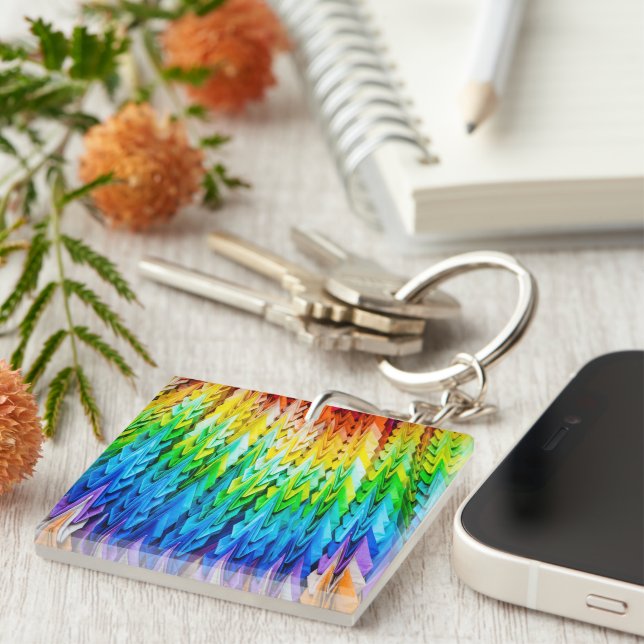 Senbazuru or one thousand origami cranes key ring (Front Right)