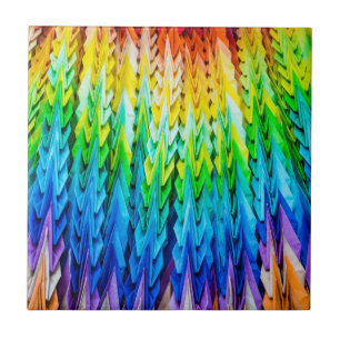 Senbazuru or one thousand origami cranes tile