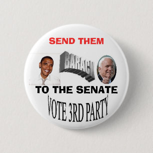 send back... 6 cm round badge