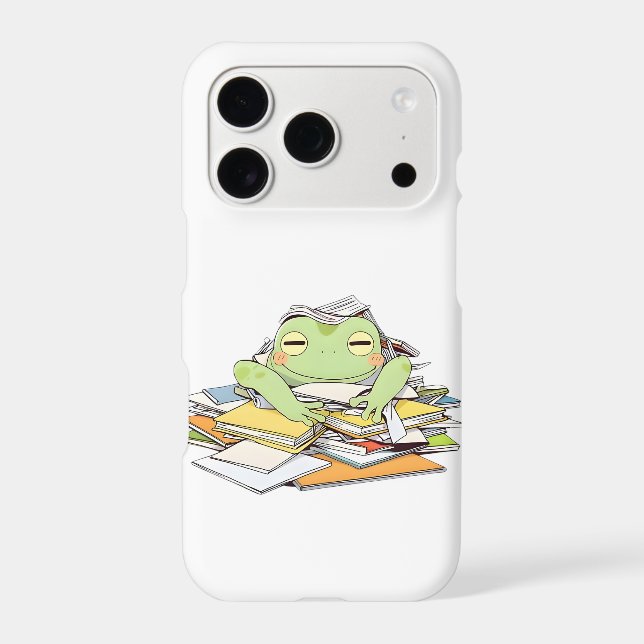 Send Help Frog Buried in Paperwork Kawaii Design (Back)
