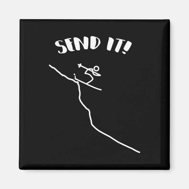 Send It Ski Jump Downhill Skiing For Skier  Magnet (Front)