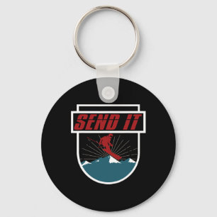 Send It T Shirt Men Women Kids Skiing Snowboarding Key Ring