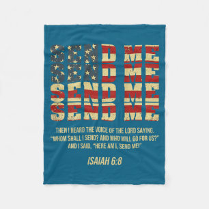 Send Me Isaiah 6_8 Christian Here Am I Send Me (on Fleece Blanket