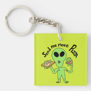 send me more pizza ufo key ring