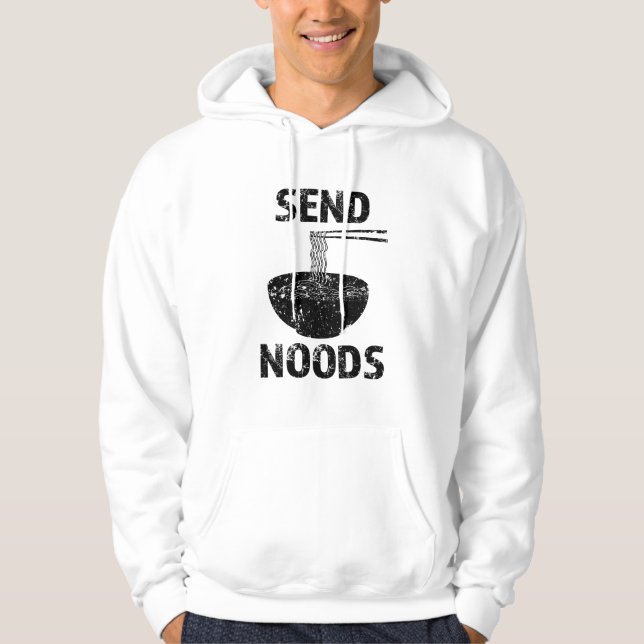 Send Noods funny noodles ramen men's hoodie (Front)