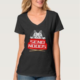 Send Noods  Japanese Cat With Chopsticks T-Shirt