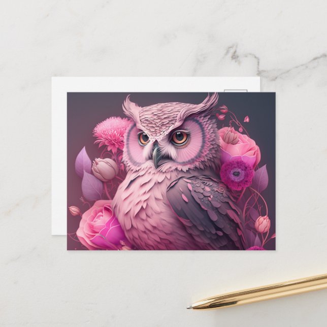 Send Special Greetings with Owl Postcards (Front/Back In Situ)