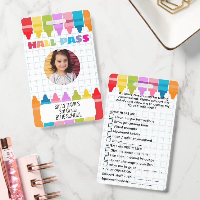 SEND Student Support Crayon Maths Pass Badge ID Badge (Office)