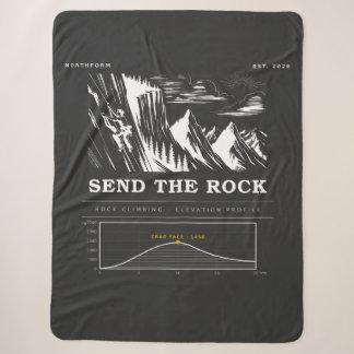 Send The Rock Climbing Elevation Profile Sherpa Blanket