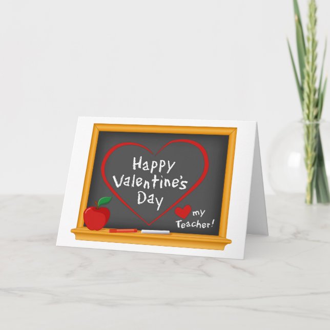 Send Your Valentine's Day Teacher Greetings Thank You Card (Front)